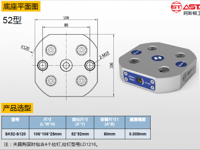 Manual CNC Workholding Fixture Flexible 5 Axis Quick Change Pallet System