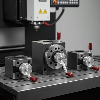 Hardened Steel Axis Fixtures with 0.005mm Repeat Accuracy and Manual Locking for 3/4/5 Axis CNC Working