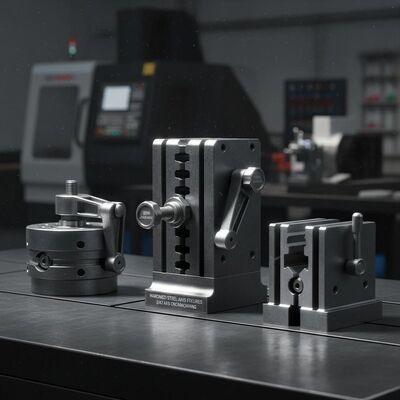 Hardened Steel Axis Fixtures with 18KN Locking Force for 3/4/5 Axis CNC Machining